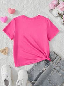 年轻女孩的炸薯条和口号印花圆领短袖 T 恤春夏季休闲 T 恤年轻女孩