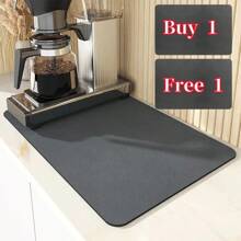 Estera absorbente de cocina súper absorbente, estera antideslizante para drenaje de platos de café, estera de secado rápido para drenaje de baño, estera de vajilla - Caqui - 2 piezas - Ver 7