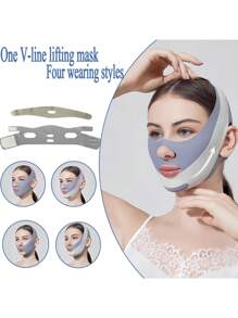 1pc/2pcs V-Shape Face Lifting Strap - Jawline & Cheek Lifting Bandage, V-Line Face Sleep Mask Band, Creative Gift For Women - Multicolor - View 3