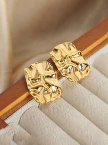 1 Pair Geometric Punk Style Earrings For Women, Daily Wear Jewelry Accessories