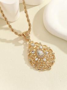 1 件阿尔及利亚泪珠吊坠，流行沙特阿拉伯项链，中东经典珠宝，适合女性婚礼、宴会佩戴 - 金黃色 - 查看 12