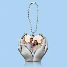 1pc Single-Sided Customized Picture Metal Car Decor & Bag Pendant, Perfect Valentine's Day Gift For Couples