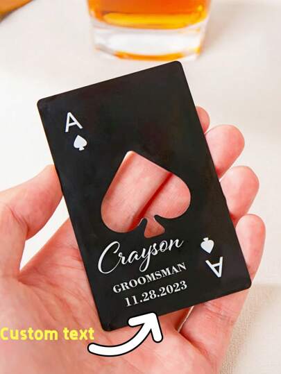 Groomsmen Gift, Ace Of Spades Bottle Opener, Personalized Name Bottle Openers, Engraved Beer Bottle Opener, Groomsmen Proposal,Best Man Gift,Hen Party Accessories,Gifts For Boyfriend,Save The Date Wedding