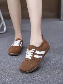 Women's Thick Sole Vintage Style Casual Fashion Sneakers, Fashion In 2025, Suitable For Spring Season - Coffee Brown - View 6