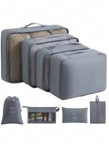 Bộ 8 khối đựng quần áo xương cá dày chống thấm nước, túi đựng đồ du lịch cho mẹ và bé - Be - Xem 12