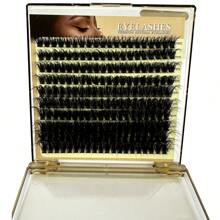LYBCG 120D/100D/80D/60D/50D/40D/30D Soft Fluffy Lash Clusters Kit Thick Cluster Eyelash Extensions Individual Lashes Faux Mink Eyelash Clusters D+Curl 10MM/12MM/14MM/16MM/18MM Lash Extension Dramatic Eyelash Extensions Eyelashes Clusters Diy For Halloween Cosplay Manga Cat False Lashes Makeup(200/180/140pcs/Box) - D+ - 查看 8