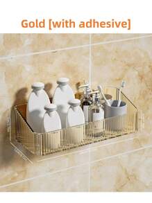 浴室免打孔收纳架，轻奢PET，适用于浴室、厨房、卫生间、水槽、收纳盒，亚克力收纳架家居浴室装饰浴室收纳秋季装饰返校 - 彩色 - 查看 8