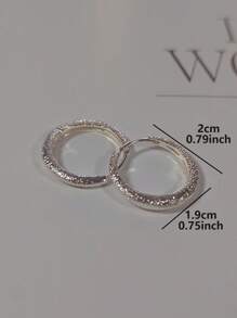 1 Pair Elegant Chic Luxurious Simple Versatile Personalized Geometric Design Glimmer Hoop Earrings, Suitable For Daily Wear And Dates