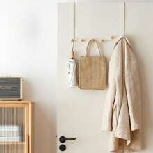 1pc Modern Minimalist Over-The-Door Hanger Hook, No-Drill Bedroom Door Mounted Clothes Organizer Rack