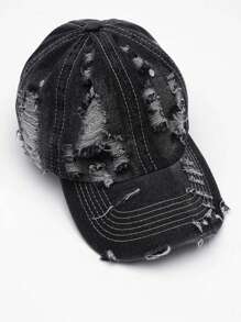 2025 Spring/Summer New Distressed Denim Baseball Cap, Vintage Washed Casual Versatile Snapback Hat, Unique Unisex Couple Design