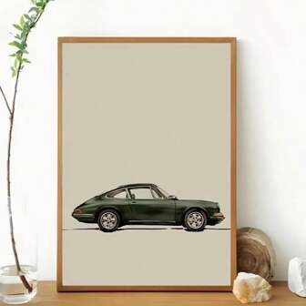 1 pièce Impression sur canevas d'art classique de voiture de sport verte, affiche de voiture vintage, cadeau idéal pour les amateurs de voitures, décoration murale sans cadre pour la maison, la chambre, la cuisine, le salon, la salle de bain, l'hôtel, le café, le bureau, parfait pour les décorations de printemps!