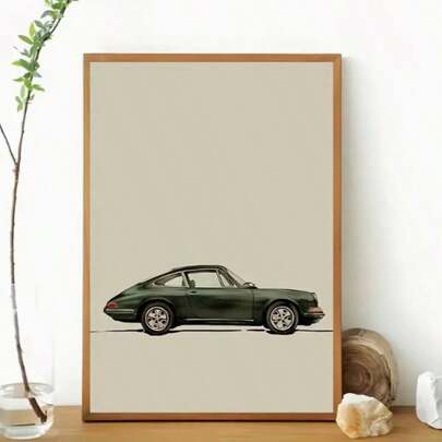 1 PC Classic Green Sports Car Canvas Art Print Vintage Car Poster, Ideal Gift For Car Lovers, Frameless Wall Decoration For Home, Bedroom, Kitchen, Living Room, Bathroom, Hotel, Cafe, Office, Perfect For Spring Room Decorations!