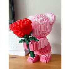 3996 Stücke Blumenstrauß Bär Bauklötze, romantisches DIY Konstruktionsspielzeug, Sammlerstück, Heimdekoration, Geburtstagsgeschenk, 1 Stück Raumdekoration