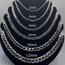 Collar de cadena de plata de ley 925 para hombre, longitud de 40-75cm, con cierre de langosta, regalo para compromiso y aniversario