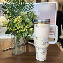 Best-Selling Product - Rose Blossom Blue - Butterfly Print Gift Box, Large Capacity 40-Ounce Stainless Steel Material Vacuum Insulated Mugs Water Bottle Cup, With Limited Edition Gift Box, With Handle Sipper And Leak-Proof Lid, Extra Large Capacity, Suitable For Office Use. For Use In Cars, Gyms, Outdoors, Sports, Travel, Juice, Coffee, Suitable For Both Men And Women, The Best Choice For Giving A Loving Gift, Very Suitable For School Gyms, Travel, Daily Commutes, Outdoor Picnics, Summer, Outdoor Activities Camping, Dormitories, Yoga, Driving, Office Commutes, Teachers, Graduation Gifts, Teacher Gifts, Valentine's Day Gifts, Birthday Gifts, Thanksgiving Gifts, Christmas Gifts, Halloween Gifts, Halloween Party Gifts, Party Supplies, Etc. It Is Perfectly Suitable For All Kinds Of Beverages, Including Ice Water, Iced Tea Or Coffee, Iced Drinks And Hot Drinks. - bướm xanh - Xem 3