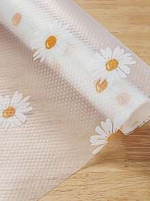 1 Rolle Gänseblümchen Regaleinlage für Küchenschränke, nicht klebend Schubladeneinlage, rutschfeste Kühlschrankeinlage, EVA wasserdichte Kühlschrankunterlage, Schrankunterlage, leicht zu platzieren.