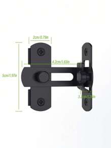 Barn Door Lock With 90 Degree Stainless Steel Right Angle Buckle Gate Latch For Sliding Door Black