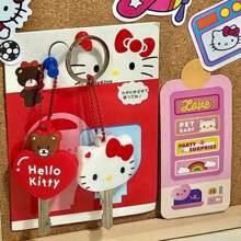 Sanrio Silicone Keychain Set For Lover, Friend, Cute Cartoon Charms, Good For Bags & Keys, Perfect Birthday, Valentine's Day Gifts, Party Favors