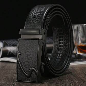 1pc All-Black Extra Long Fashion Alloy Buckle Casual Belt For Men, Length 105-170cm, Versatile For Youth & Middle-Aged, Plus Size Casual, Business, Boyfriend Husband Father Dad Men Gift, Daily Wear, Fashion, Teen, Outdoor, Vacation, Athletic, Travel, Street, Boho, Vintage Fall, Autumn, Halloween Autumn-Winter Accessories,Suitable For Teens, Youth,Men,Casual, Outdoor, Athletic, Vacation, Graduation Gifts, Birthday, Daily Wear