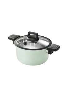 Juego de 2-10 piezas de ollas y sartenes antiadherentes y antiscald de aluminio con tapa, de fundición, de uso múltiple, adecuado para cocinar en casa, apto para estufas de gas y eléctricas.
