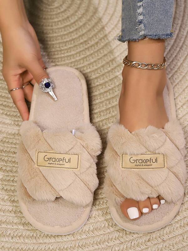 Unisex Comfortable Plaid Patchwork Slippers - Warm Non-Slip Home Shoes, Soft Faux Fur Lining, Cozy Fluffy Lined Slippers - Breathable Non-Slip Indoor Shoes, Quiet Sole, Suitable For All Seasons
