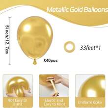 10/20/30/40/50 sztuk Metalowy Złoty Balon 18/12/10/5 Cali, Chromowany Złoty Lateksowy Balon Na Zaręczyny Ukończenia Szkoły, Ślub, Dekoracja Balonowa Urodzinowa - Metaliczne złoto - Zobacz 10