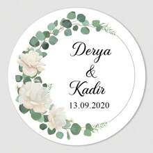 UNICCUT Customized Round Wedding Invitation Stickers, Can Add Your Name And Date, Sealing Sticker For Candy Gifts, Gift Box Paper Labels, Adhesive,Graphic Print - Multicolor - View 7