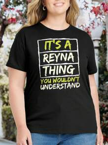 Reyna Family Name Oversize Women T-Shirt Personalized Oversize Birthday Gift