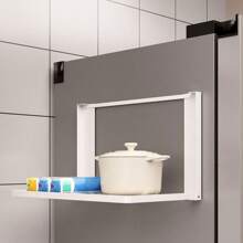 1pc Iron Foldable Wall-Mounted Clothes Storage Rack With Magnetic Adsorption For Laundry Room - Multicolor - View 8