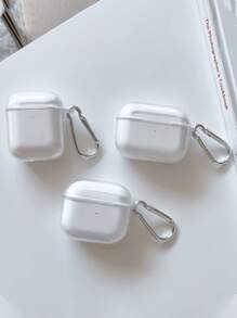 Minimalist Solid Color Material 1pc Transparent Earphone Shockproof Case With Earphone Case Hook Compatible With Apple True Wireless Earbuds Cover For Galaxy Buds2 Pro Galaxy Buds 3 Pro Suitable For Personal Use Or As A Gift Spring Birthday Gift - White - View 2