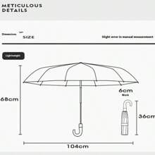 三折实木手柄自动两用雨伞，高档商务时尚雨伞，适合男女夏季避暑、沙滩、旅行