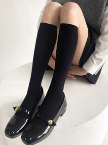 1/5/10/15 Pairs Women Velvet Thigh High Socks, Solid Color, High Elasticity 120D, Spring/Summer