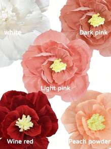 Set de 3 decoraciones de flores artificiales para la pared, DIY para decoración de boda y hogar, flores de papel de color rosa claro para fondo de fiesta, adecuado para decoración de pared y arcos de fiesta de cumpleaños, día de San Valentín, y ambientación de festivales