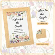 Bridal Shower Advice And Wishes For The Mr And Mrs, 53 Pcs/Set Advice And Wish Personalized Wedding Guest Book Alternative Wedding Games, Include 1 Sign, 50 Pcs Advice And Wishes Cards, 1 Signature Pen And 1 Wooden Box, For Bridal Shower Wedding Party