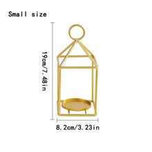 1pc Vintage Iron Lantern Shaped Home Decor Ornament, Creative Minimalist Candlestick Suitable For Living Room, Office, Bookshelf, Cabinet Tabletop, Also Suitable For Bedroom, Office Desk, Holiday Dinner, Valentine's Day, Easter, Wedding And Other Occasions - Multicolor - View 9