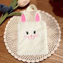 Bolsas de Pascua de peluche con forma de conejo y pollito de primavera, con asas, para el hogar, fiestas y la escuela. - Blanco - Ver 3
