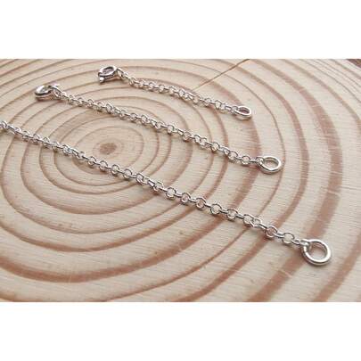 Extensor 4 cm, 6 cm ou 9 cm com fecho - Prata 925