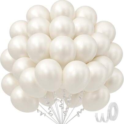 10/20/30/40/50pcs Pearl White Balloons 18/12/10/5 Inches, Pearl White Latex Party Balloons Used For Weddings, Engagements, Bridal Showers, Birthday Party Decorations