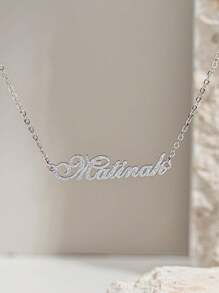 Custom Name Matte Finish Necklace,Personalized Silvery Gold Color Name Necklace, Simple Name Plate Necklace,Personalized Jewelry,Anniversary Gifts ,Easter Gifts,Birthday Gift For Her