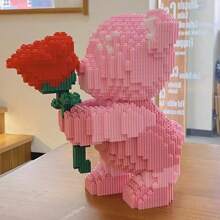 3996 Stücke Blumenstrauß Bär Bauklötze, romantisches DIY Konstruktionsspielzeug, Sammlerstück, Heimdekoration, Geburtstagsgeschenk, 1 Stück Raumdekoration