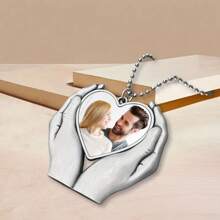 1pc Single-Sided Customized Picture Metal Car Decor & Bag Pendant, Perfect Valentine's Day Gift For Couples