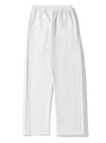 Pantalones rectos sueltos informales para hombres, de material semi-grueso, de moda y versátiles
