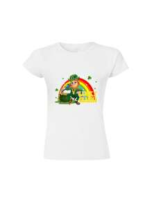 Funny Lucky Charms Leprechaun St. Patrick's Day Rainbow T-Shirt For Irish American Women (Irish Drinking Team Irish Pride Irish Shamrock)