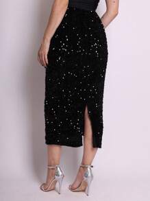 2025BR NEW Sequined Skirt - Black - View 3