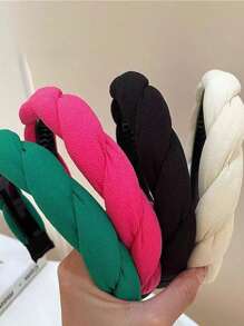 1/2件装韩国麻花百搭发带女增高头顶细边日常头带轻便不夹网状红色多色发夹