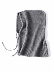 1 pezzo Set di berretto lavorato a maglia e sciarpa per donna, design a balaclava, caldo e antivento per l'autunno/inverno, colletto staccabile alla moda