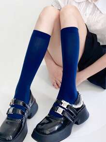 1/5/10/15 Pairs Women Velvet Thigh High Socks, Solid Color, High Elasticity 120D, Spring/Summer