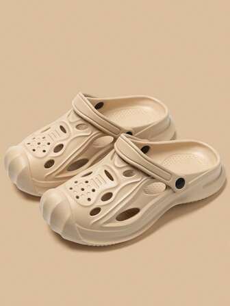 Women's Casual EVA Sole Khaki Breathable Sandals, Non-Slip Indoor/Outdoor Beach Slippers, Comfortable Thick-Soled Slides