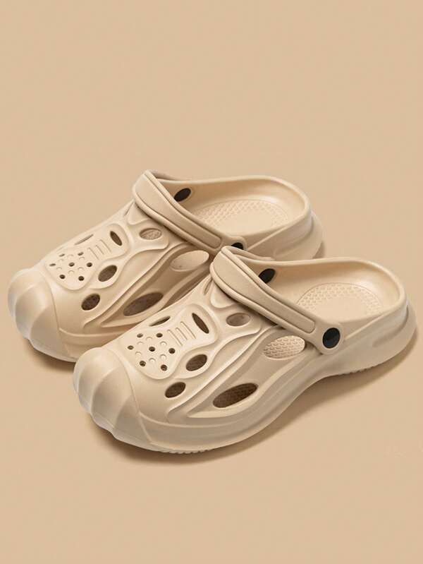 Sandalias casuales de mujer con suela de EVA, transpirables en color caqui, chanclas antideslizantes para interiores/exteriores y playa, cómodas con suela gruesa
