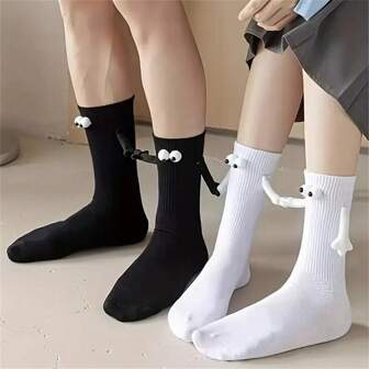 Chaussettes de couple se tenant la main, unisexes, chaudes, confortables, respirantes et à la mode
